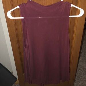 High neck maroon tank top